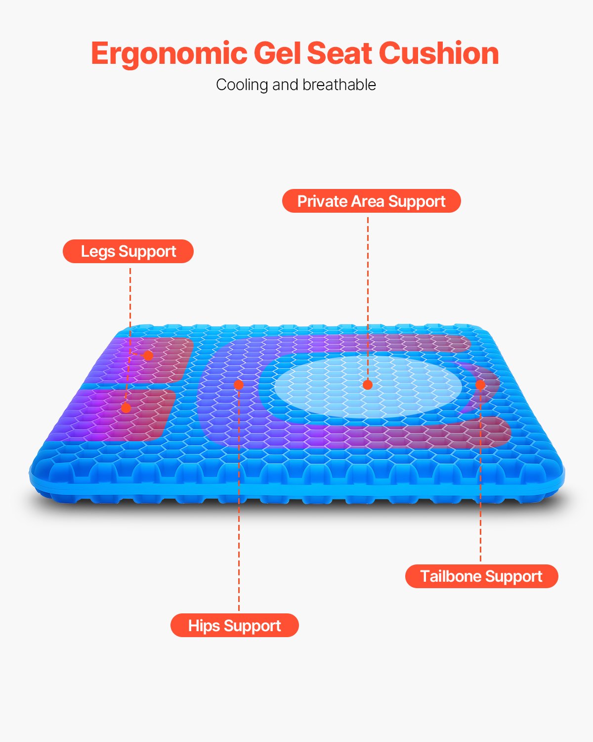 Seat Cushion Cooling Gel Seat Chair Cushion for Hips Back Pressure Relief V952-LYDCGZDNJ000TXA44001V0