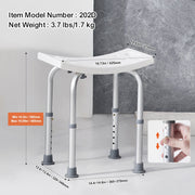 Shower Chair, Adjustable Height Shower Stool with Built-in Handles, Shower Seat for Inside Shower or Tub, V952-LYDFXFLHJPESOYK86V0