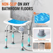 Shower Chair, Adjustable Height Shower Stool with Crossbar Support, Shower Seat for Inside Shower or Tub, V952-LYDFXLHJPEWFYGW6TV0