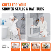Shower Chair, Adjustable Height Shower Stool with Crossbar Support, Shower Seat for Inside Shower or Tub, V952-LYDFXLHJPEWFYGW6TV0