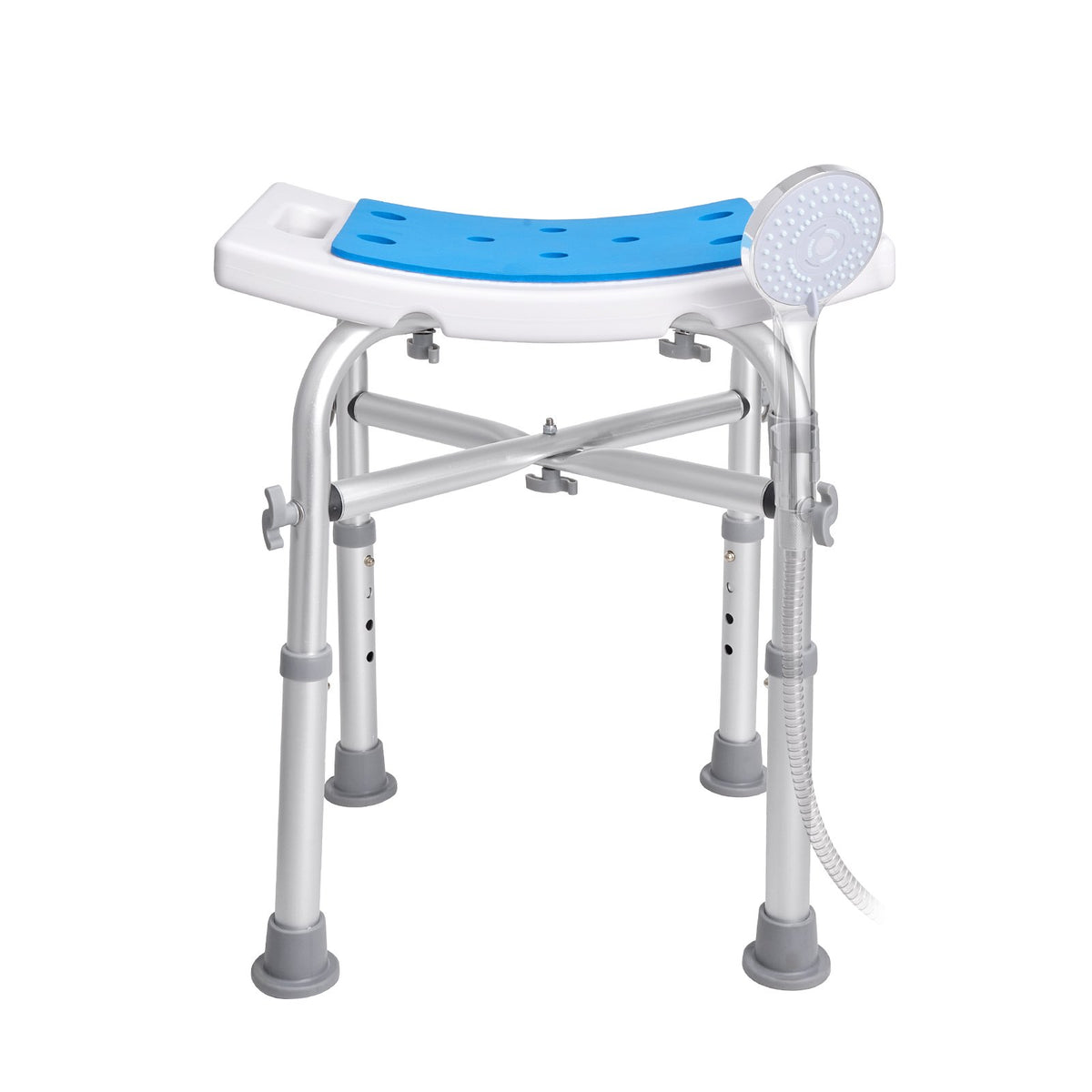Shower Chair, Adjustable Height Shower Stool with Crossbar Support, Shower Seat for Inside Shower or Tub, V952-LYDFXLHJPEWFYGW6TV0