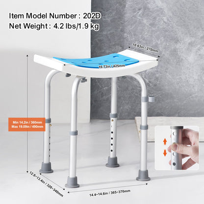 Shower Chair, Adjustable Height Shower Stool, Shower Seat for Inside Shower or Tub, Non-Slip Bench Bathtub V952-LYDFXSLHJPESDZCC9V0