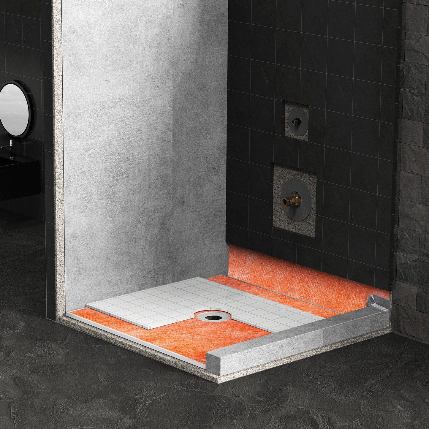 Waterproof Membrane for Shower, 0.13 x 30 m 3.84 m2 Waterproofing Tile Membrane, 0.5mm Thick Polyethylene V952-LYFSM042985FB46WV001V0