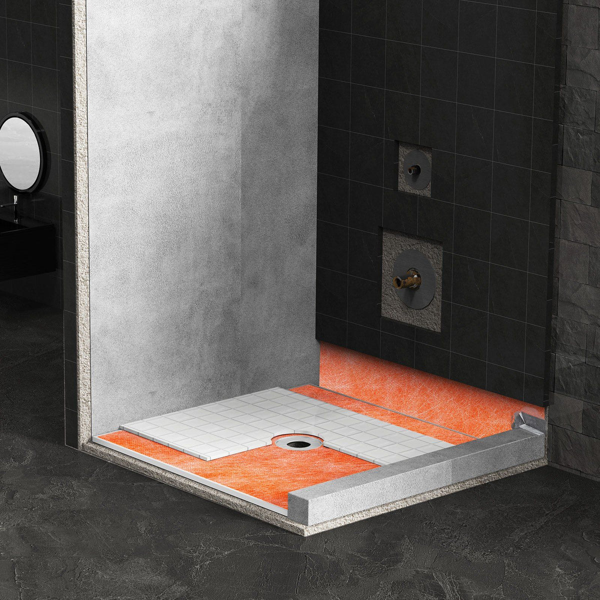 Waterproof Membrane for Shower, 0.13 x 30 m 3.84 m2 Waterproofing Tile Membrane, 0.5mm Thick Polyethylene V952-LYFSM042985FB46WV001V0