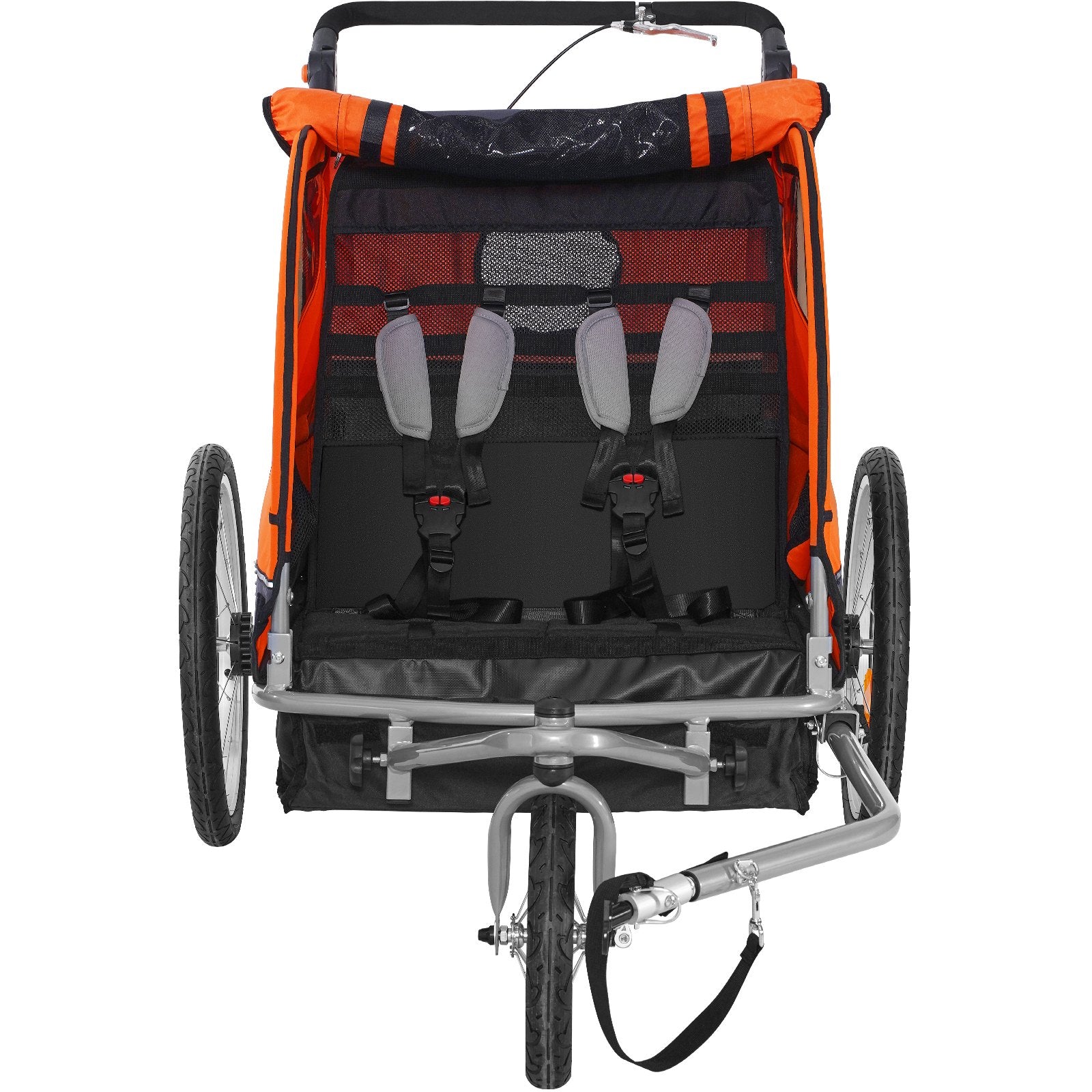 Bike Trailer for Toddlers, Kids, Double Seat, 40 kg Load, 2-In-1 Canopy Carrier Converts to Stroller, Tow V952-LYS100B1020ILJ9NWV0