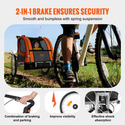 Bike Trailer for Toddlers, Kids, Double Seat, 40 kg Load, 2-In-1 Canopy Carrier Converts to Stroller, Tow V952-LYS100B1020ILJ9NWV0