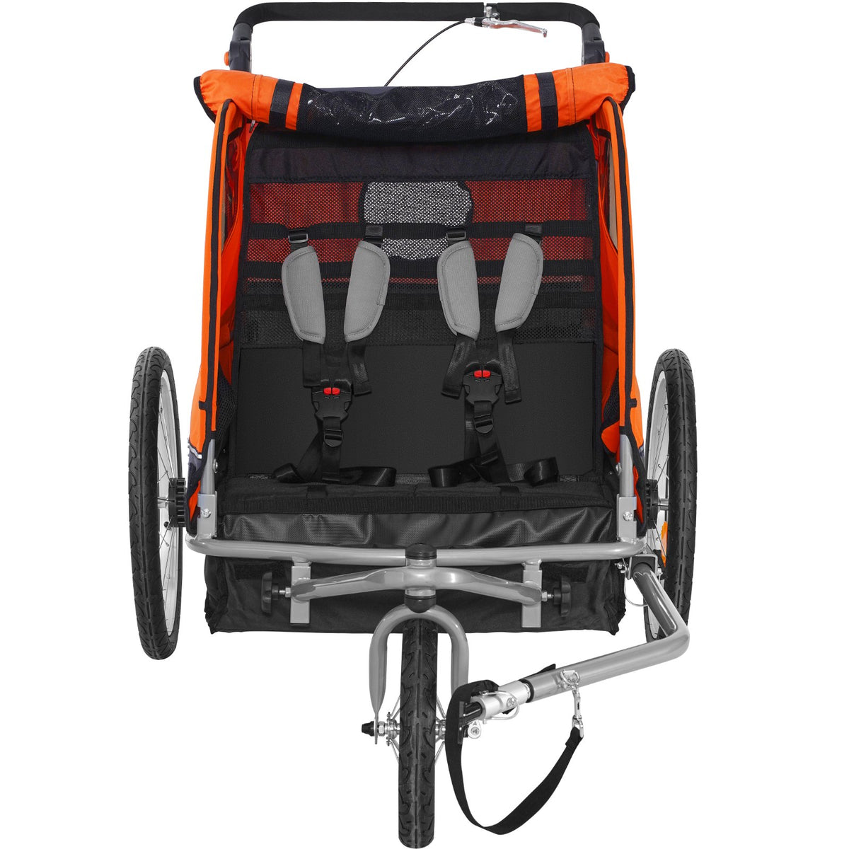 Bike Trailer for Toddlers, Kids, Double Seat, 40 kg Load, 2-In-1 Canopy Carrier Converts to Stroller, Tow V952-LYS100B1020ILJ9NWV0