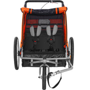 Bike Trailer for Toddlers, Kids, Double Seat, 45 kg Load, 2-In-1 Canopy Carrier Converts to Stroller, Tow V952-LYS2GHJG1220E5YTPV0