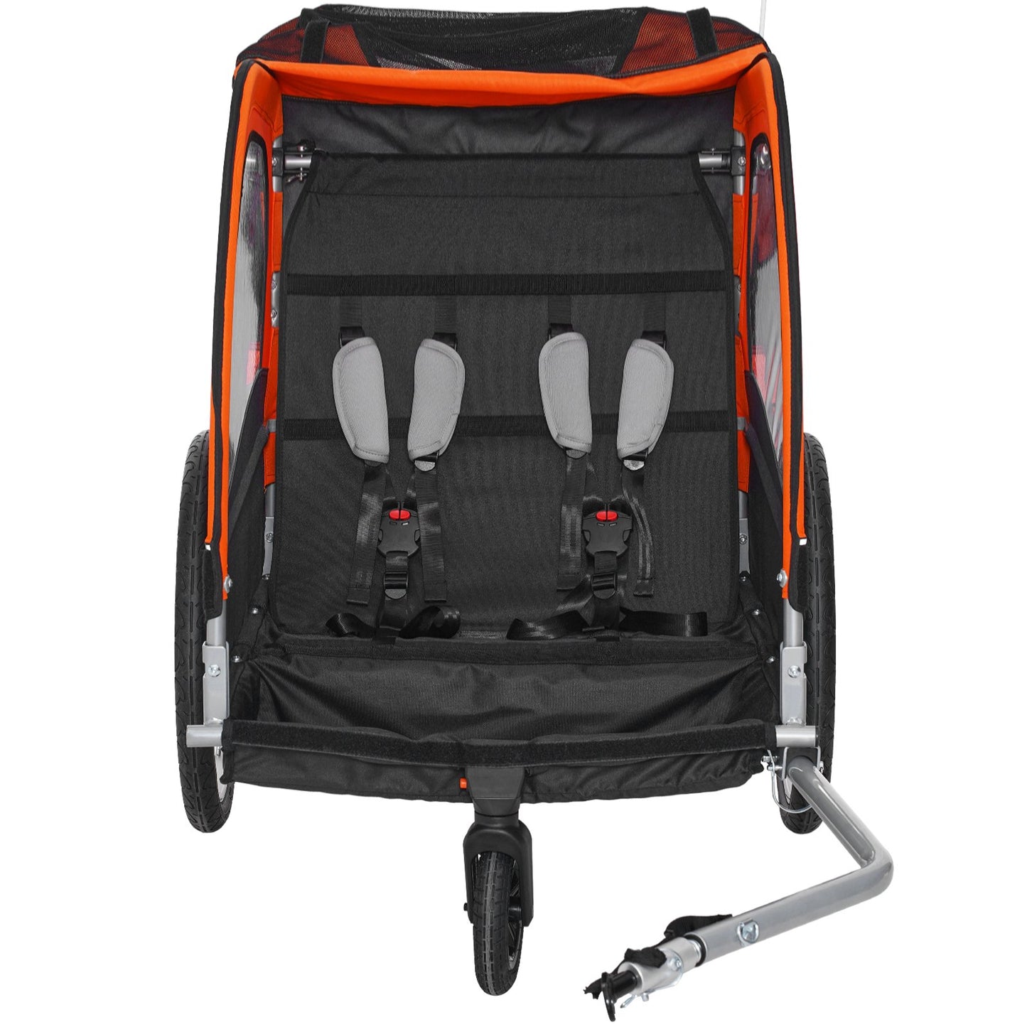 Bike Trailer for Toddlers, Kids, Double Seat, 45 kg Load, 2-In-1 Canopy Carrier Converts to Stroller, Tow V952-LYS2GHJG820IRLD5RV0