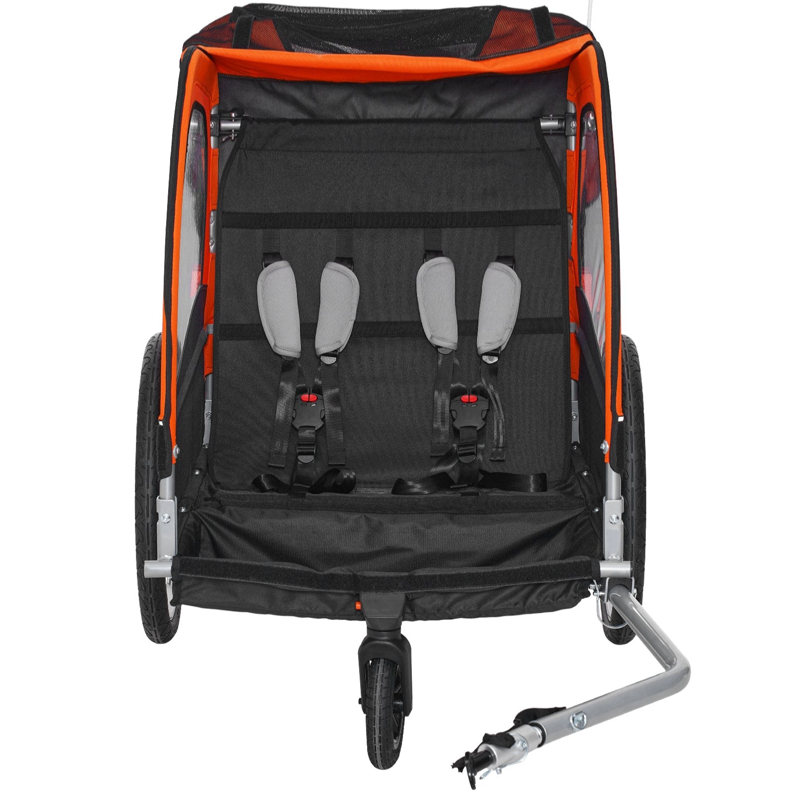 Bike Trailer for Toddlers, Kids, Double Seat, 45 kg Load, 2-In-1 Canopy Carrier Converts to Stroller, Tow V952-LYS2GHJG820IRLD5RV0