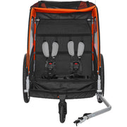 Bike Trailer for Toddlers, Kids, Double Seat, 45 kg Load, 2-In-1 Canopy Carrier Converts to Stroller, Tow V952-LYS2GHJG820IRLD5RV0