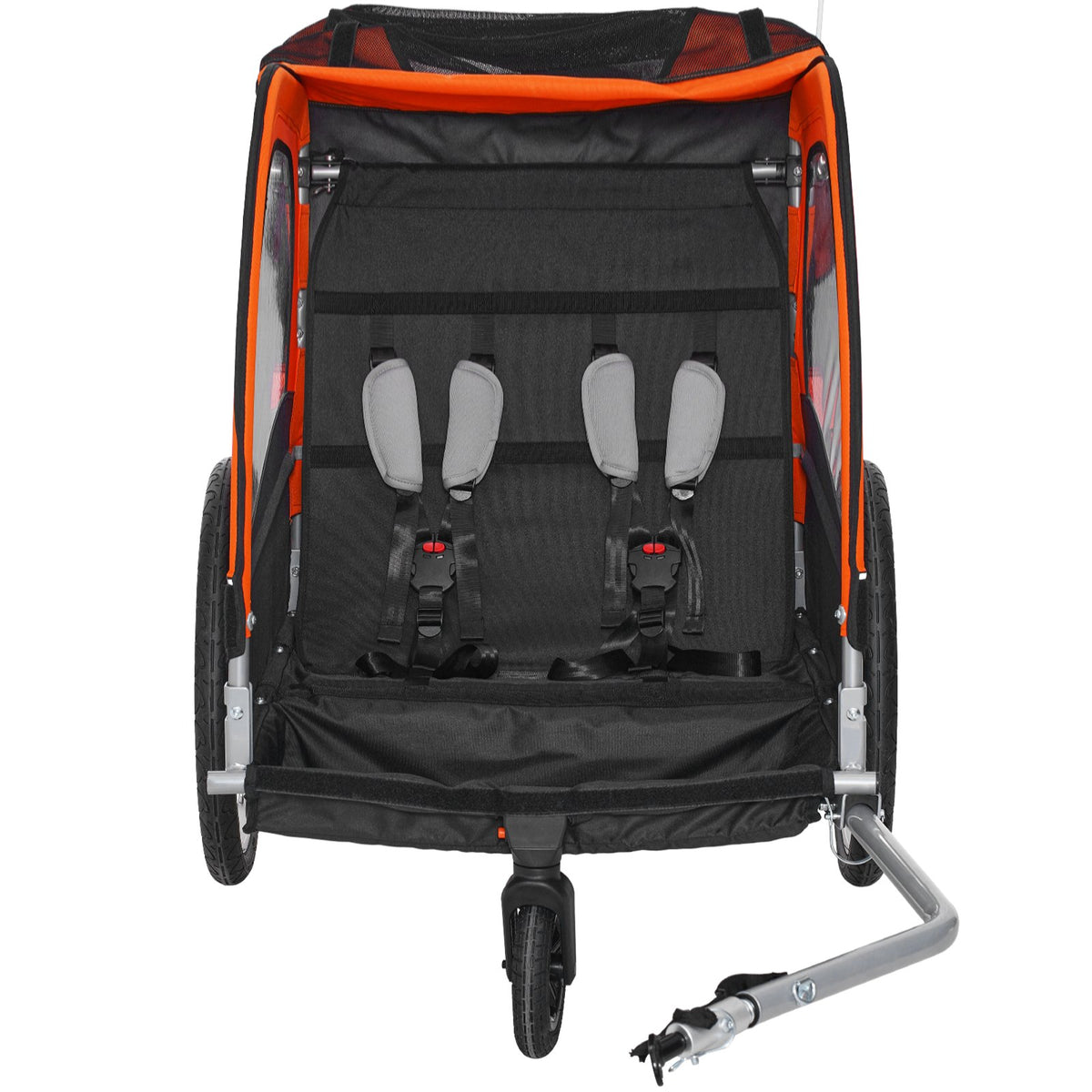 Bike Trailer for Toddlers, Kids, Double Seat, 45 kg Load, 2-In-1 Canopy Carrier Converts to Stroller, Tow V952-LYS2GHJG820IRLD5RV0
