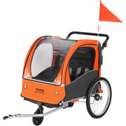 Bike Trailer for Toddlers, Kids, Double Seat, 45 kg Load, 2-In-1 Canopy Carrier Converts to Stroller, Tow V952-LYS2GHJG820IRLD5RV0