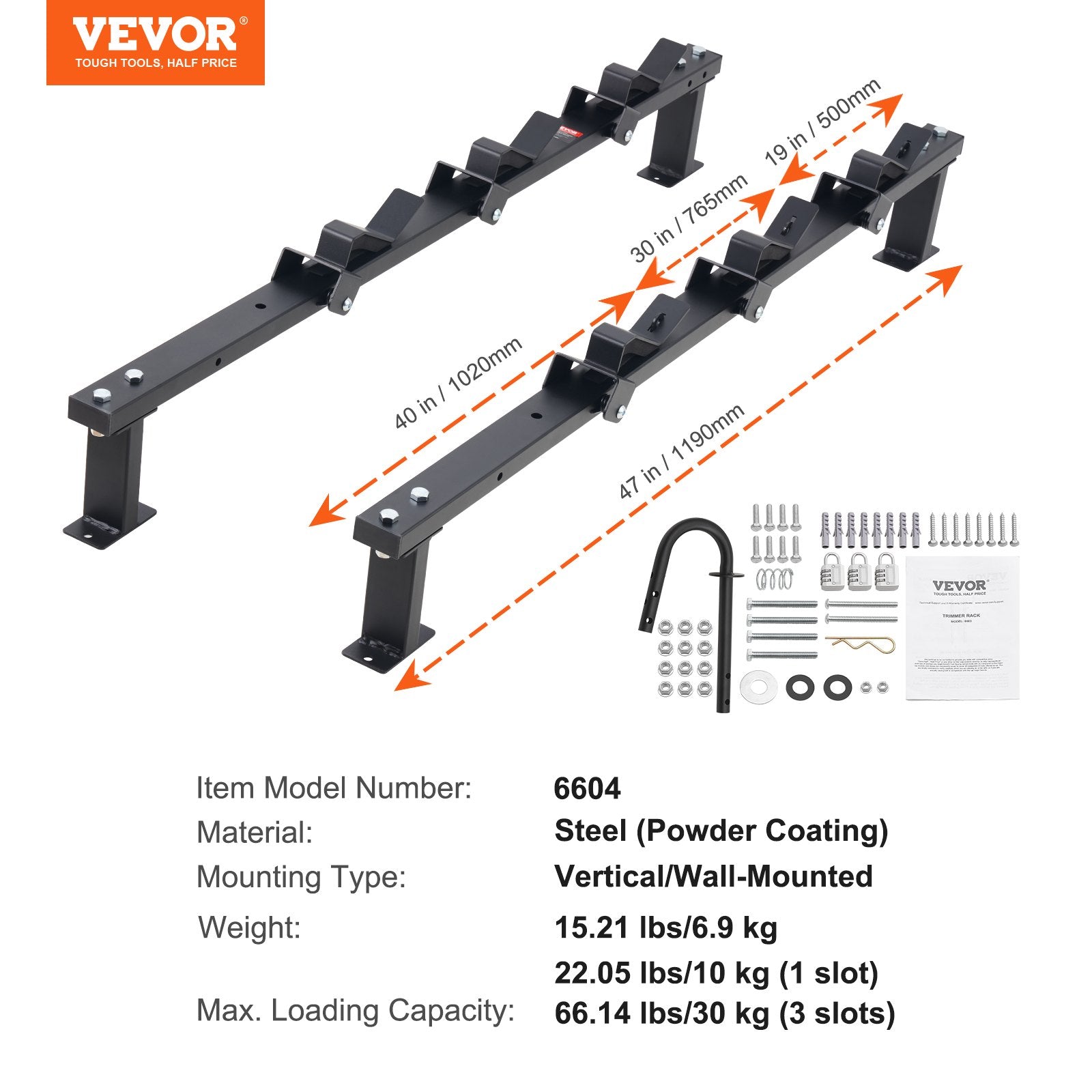 3-Place Weeder Trimmer Rack Holder for Open Landscape Trailer Lockable V952-LYSDCJGJ3QX0RMZUUV0