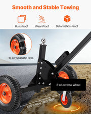 Trailer Dolly, 1500lbs Tongue Weight Capacity, 2 in 1 Trailer Mover with 2 in Ball, 16 in Pneumatic Tires and V952-LYSDQYC1500LJYV2YV0