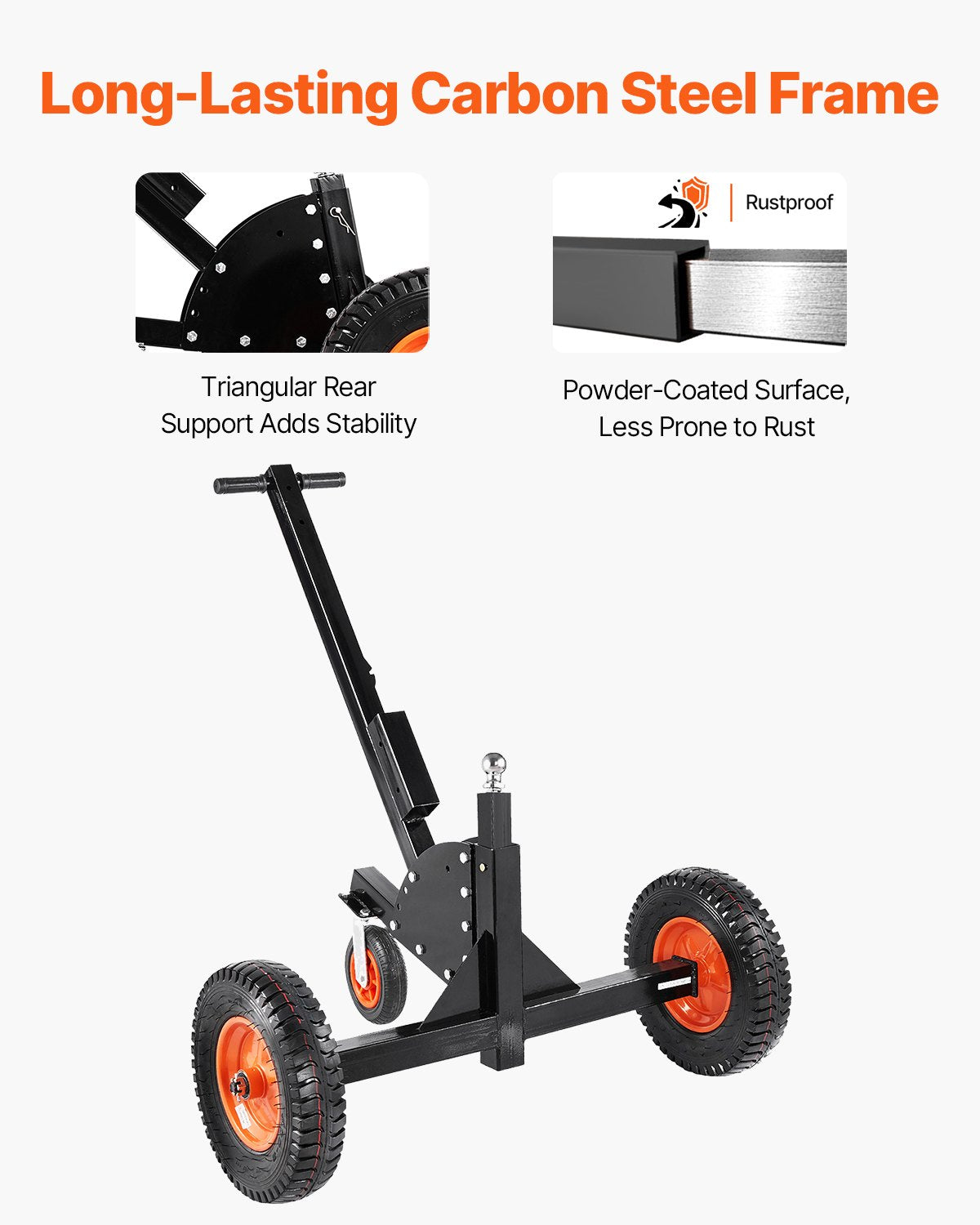 Trailer Dolly, 1500lbs Tongue Weight Capacity, 2 in 1 Trailer Mover with 2 in Ball, 16 in Pneumatic Tires and V952-LYSDQYC1500LJYV2YV0