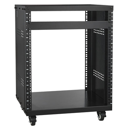 12U AV Rack Stand, 136.08kg Capacity, Network Stereo Recording Studio Rack with Lockable Caster Wheels Round V952-LYSJJ12U18YCOJ5U1V0