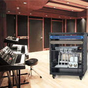 12U AV Rack Stand, 136.08kg Capacity, Network Stereo Recording Studio Rack with Lockable Caster Wheels Round V952-LYSJJ12U18YCOJ5U1V0