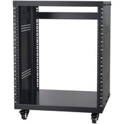 12U AV Rack Stand, 136.08kg Capacity, Network Stereo Recording Studio Rack with Lockable Caster Wheels Round V952-LYSJJ12U18YCOJ5U1V0