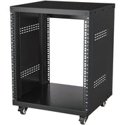 12U AV Rack Stand, 136.08kg Capacity, Network Stereo Recording Studio Rack with Lockable Caster Wheels Round V952-LYSJJ12U18YCOJ5U1V0
