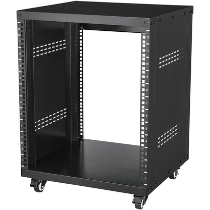 12U AV Rack Stand, 136.08kg Capacity, Network Stereo Recording Studio Rack with Lockable Caster Wheels Round V952-LYSJJ12U18YCOJ5U1V0