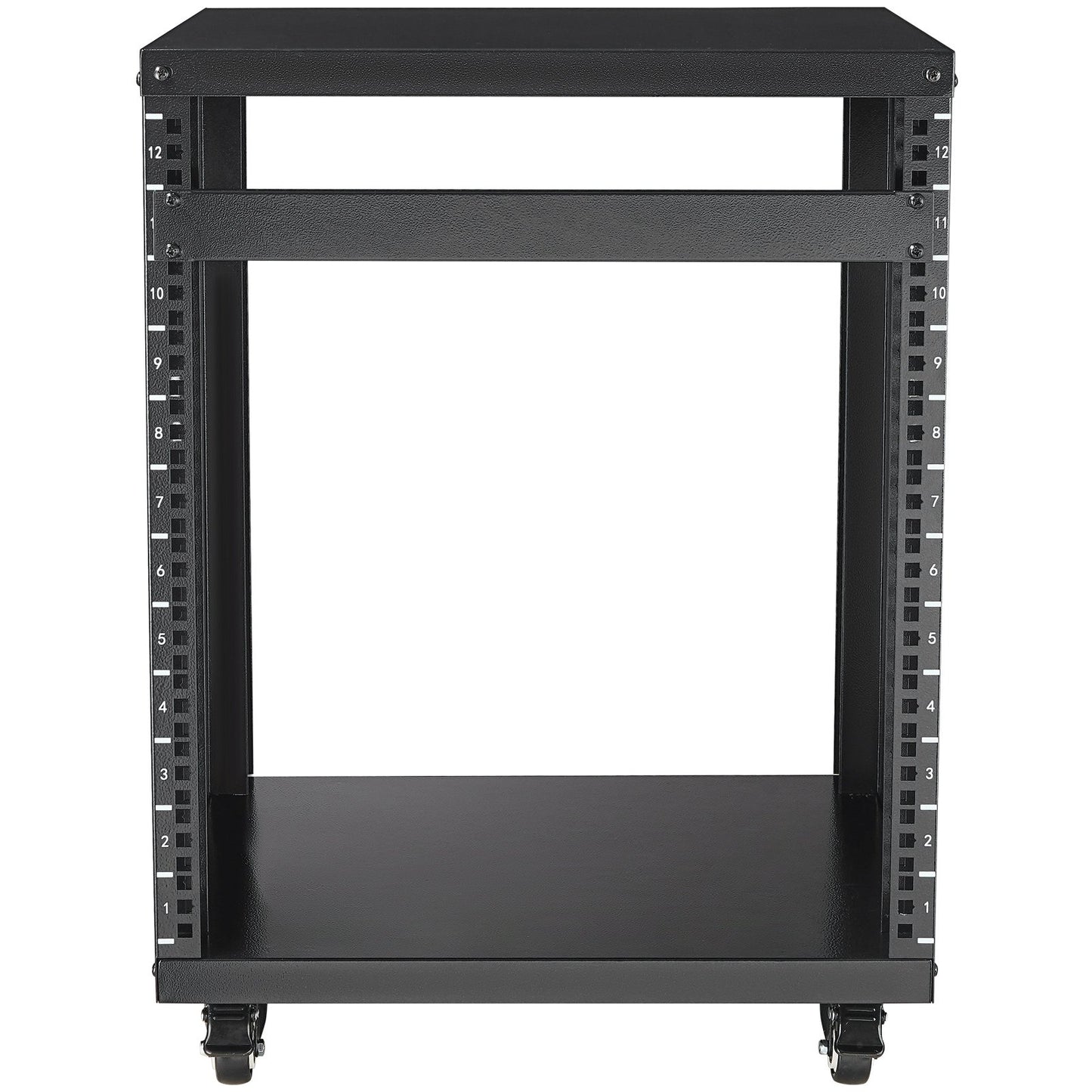 12U AV Rack Stand, 136.08kg Capacity, Network Stereo Recording Studio Rack with Lockable Caster Wheels Round V952-LYSJJ12U18YCOJ5U1V0