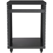 12U AV Rack Stand, 136.08kg Capacity, Network Stereo Recording Studio Rack with Lockable Caster Wheels Round V952-LYSJJ12U18YCOJ5U1V0