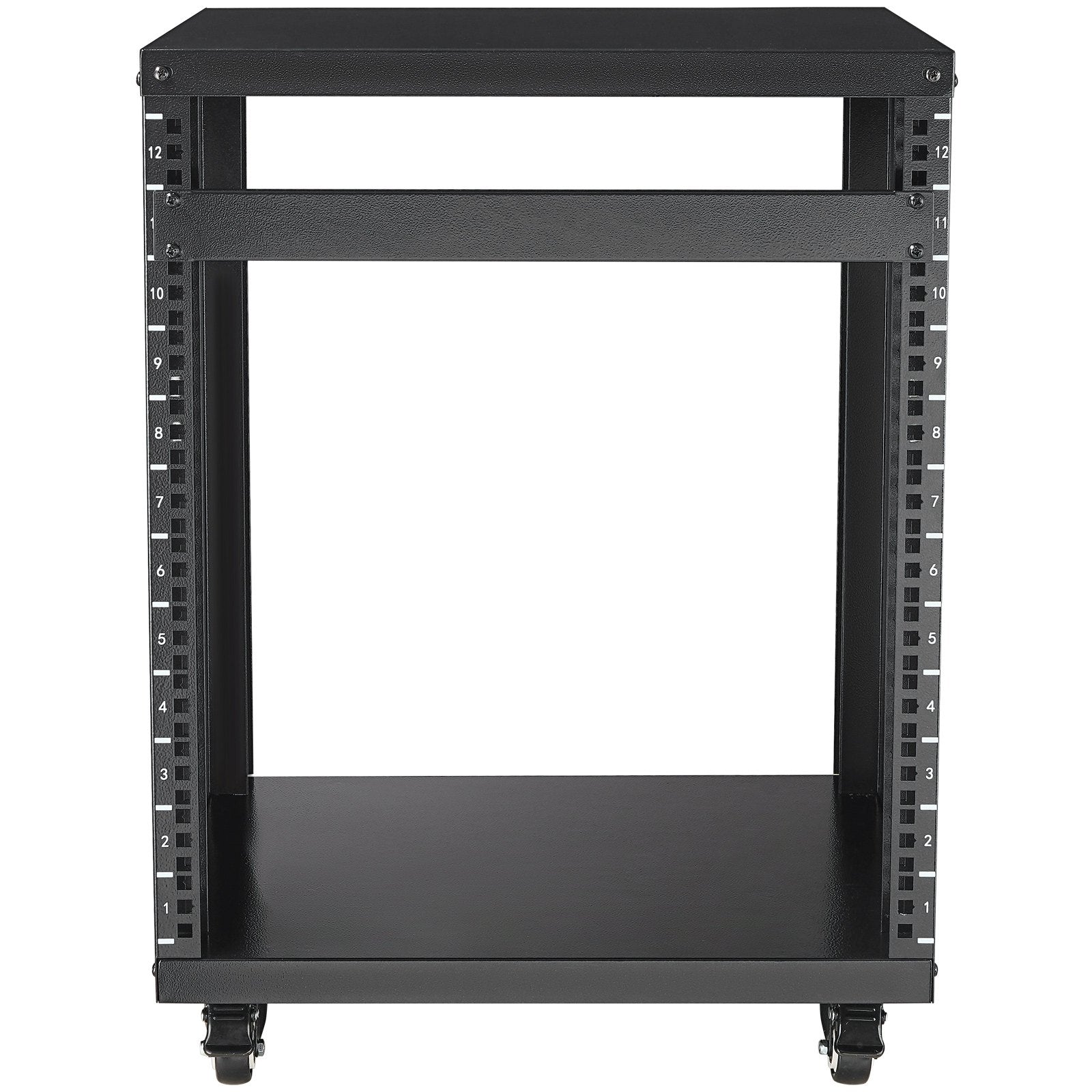 12U AV Rack Stand, 136.08kg Capacity, Network Stereo Recording Studio Rack with Lockable Caster Wheels Round V952-LYSJJ12U18YCOJ5U1V0