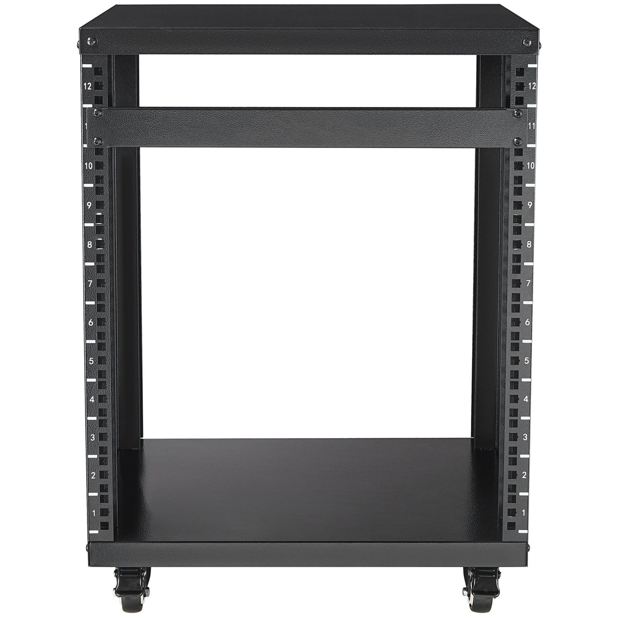 12U AV Rack Stand, 136.08kg Capacity, Network Stereo Recording Studio Rack with Lockable Caster Wheels Round V952-LYSJJ12U18YCOJ5U1V0