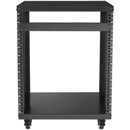 12U AV Rack Stand, 136.08kg Capacity, Network Stereo Recording Studio Rack with Lockable Caster Wheels Round V952-LYSJJ12U18YCOJ5U1V0