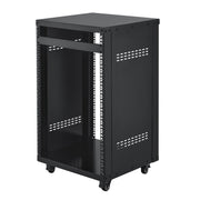 16U AV Rack, 90.7 kg Max Load Capacity, Home Recording Studio Rack with Lockable Caster Wheels, Open Frame V952-LYSJJ16U18YCAXC9D001V0