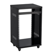16U AV Rack, 90.7 kg Max Load Capacity, Home Recording Studio Rack with Lockable Caster Wheels, Open Frame V952-LYSJJ16U18YCAXC9D001V0