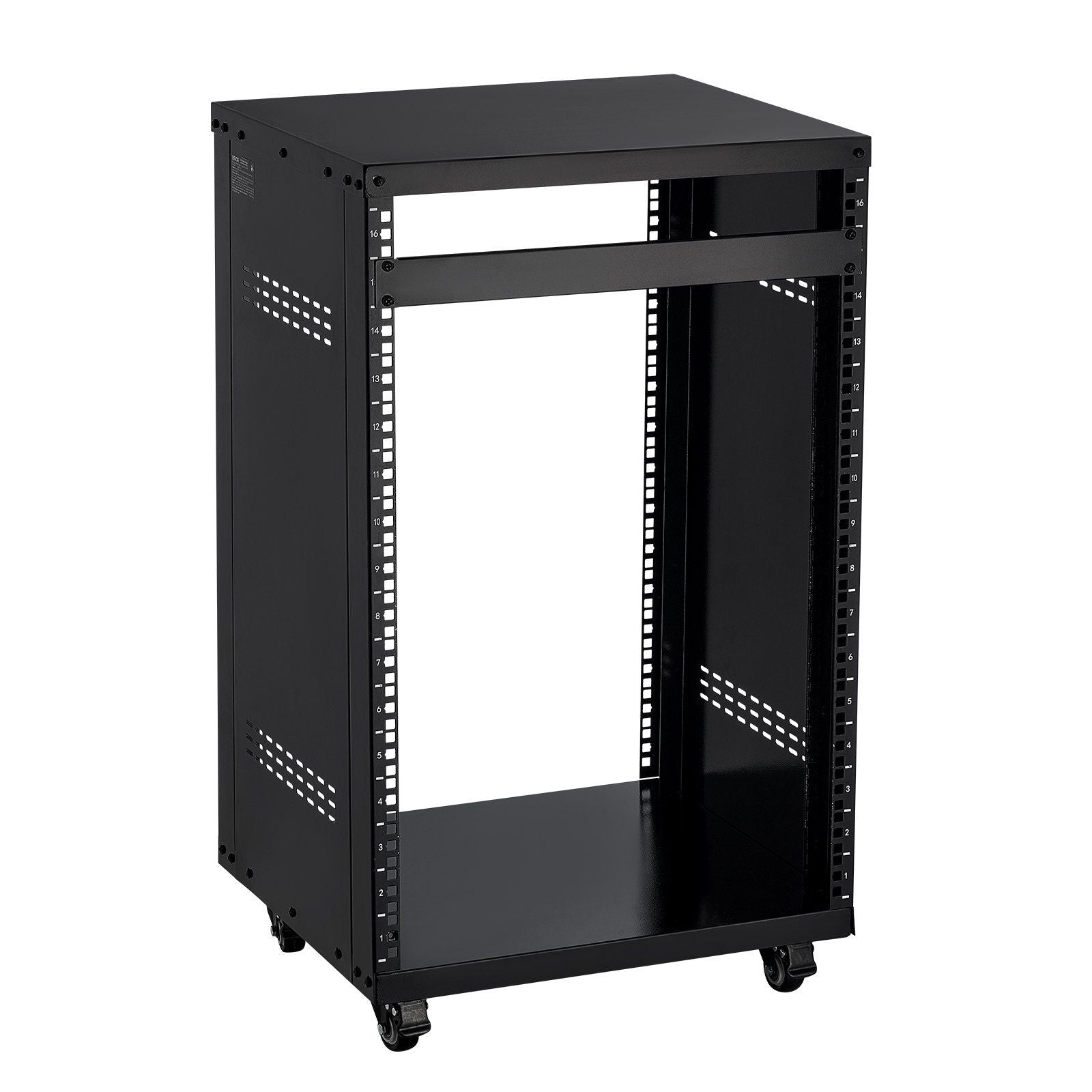 16U AV Rack, 90.7 kg Max Load Capacity, Home Recording Studio Rack with Lockable Caster Wheels, Open Frame V952-LYSJJ16U18YCAXC9D001V0