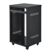 16U AV Rack, 90.7 kg Max Load Capacity, Home Recording Studio Rack with Lockable Caster Wheels, Open Frame V952-LYSJJ16U18YCAXC9D001V0