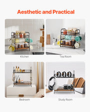2 Tier Coffee Bar Organizer for Countertop w/ 12 Movable Hooks Mug Holder V952-LYSMKBGJBGSLN4HGLV0