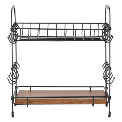 2 Tier Coffee Bar Organizer for Countertop w/ 12 Movable Hooks Mug Holder V952-LYSMKBGJBGSLN4HGLV0