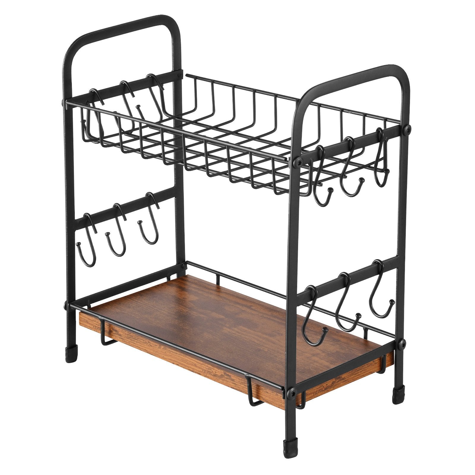 2 Tier Coffee Bar Organizer for Countertop w/ 12 Movable Hooks Mug Holder V952-LYSMKBGJBGSLN4HGLV0