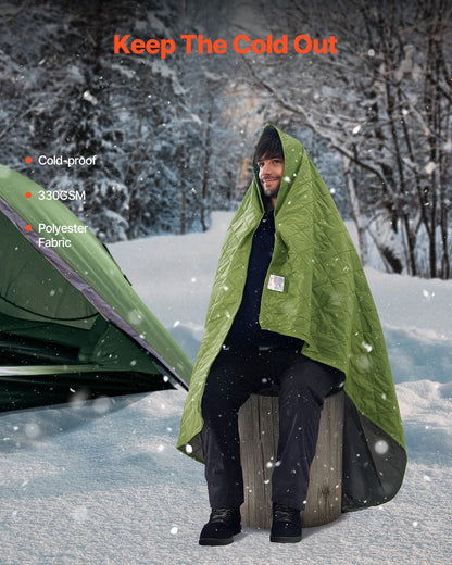 Camping Blanket 2.08 m x 1.4 m Warm Stadium Blanket 330GSM Outdoor Travel V952-LYTCSDLYLRPPCLSMKV0
