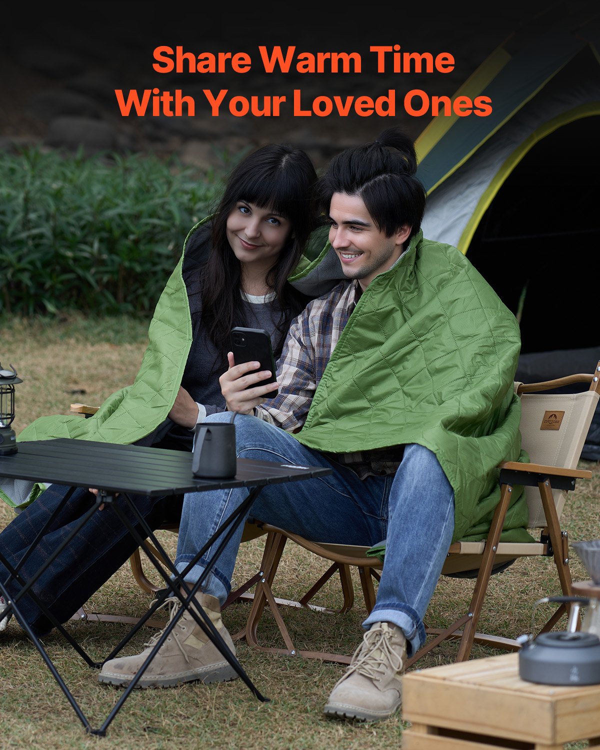 Camping Blanket 2.08 m x 1.4 m Warm Stadium Blanket 330GSM Outdoor Travel V952-LYTCSDLYLRPPCLSMKV0