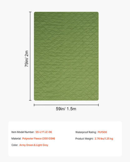 Camping Blanket 2.08 m x 1.4 m Warm Stadium Blanket 330GSM Outdoor Travel V952-LYTCSDLYLRPPCLSMKV0
