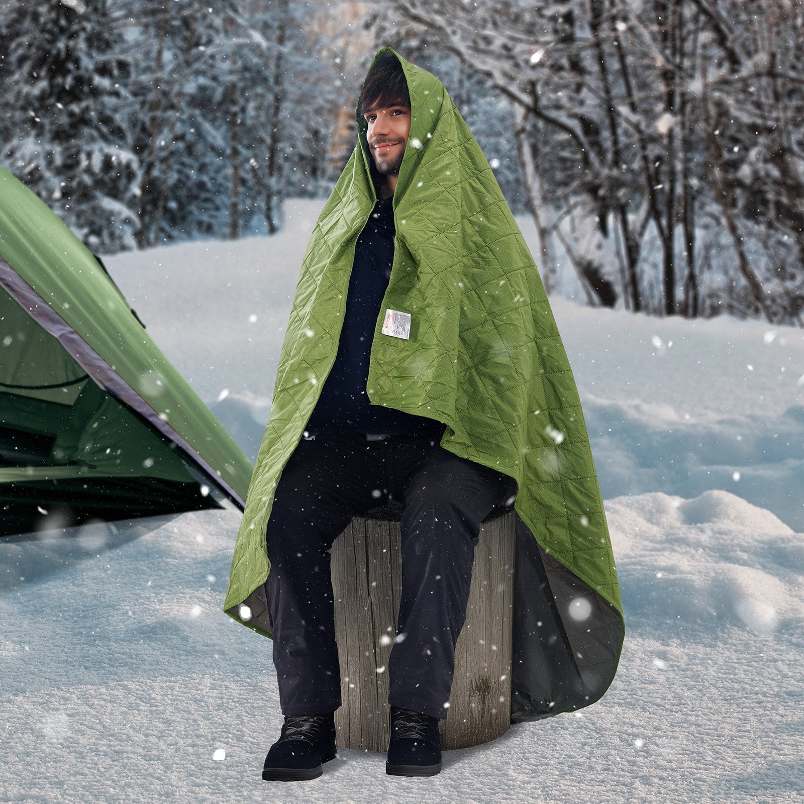 Camping Blanket 2.08 m x 1.4 m Warm Stadium Blanket 330GSM Outdoor Travel V952-LYTCSDLYLRPPCLSMKV0