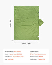 Camping Blanket 2 m x 1.5 m Wearable Warm Stadium Blanket Army Green V952-LYTJZKKCDDLY0746MV0