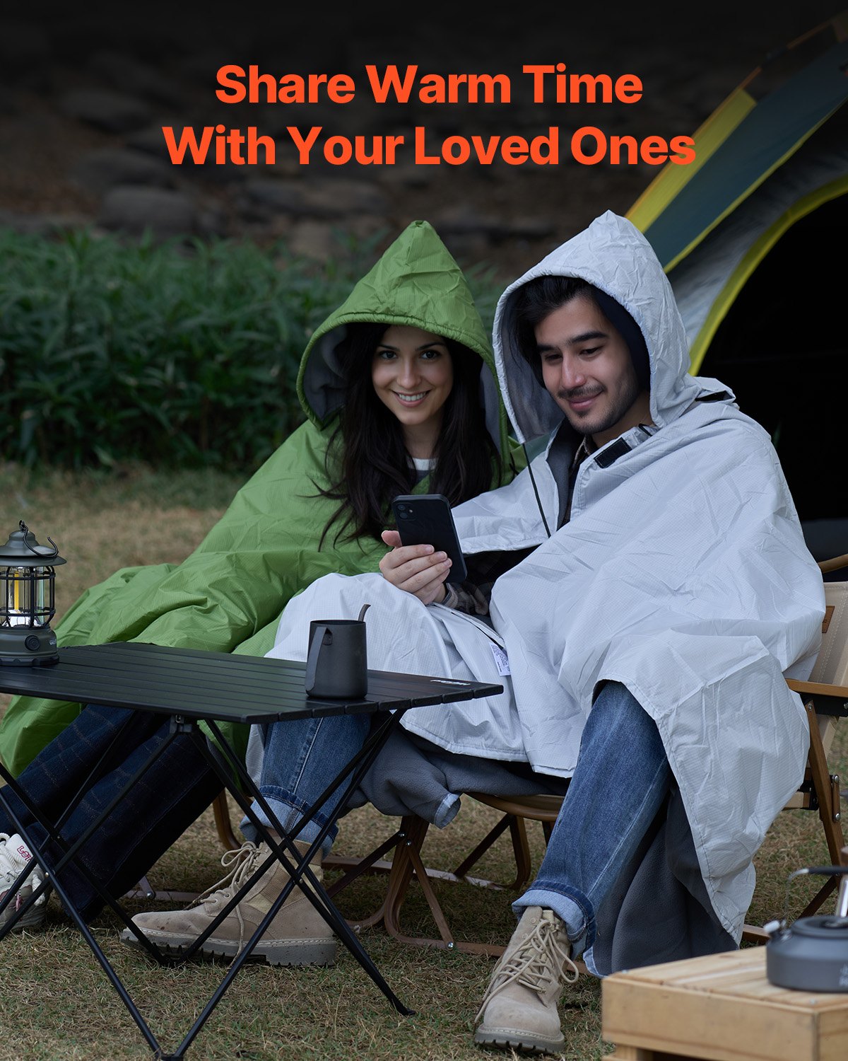 Camping Blanket 2 m x 1.5 m Wearable Warm Stadium Blanket Light Grey. V952-LYTJZKKCDDLYJ2MF1V0
