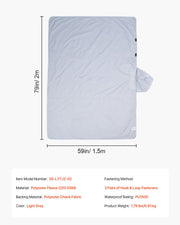 Camping Blanket 2 m x 1.5 m Wearable Warm Stadium Blanket Light Grey. V952-LYTJZKKCDDLYJ2MF1V0