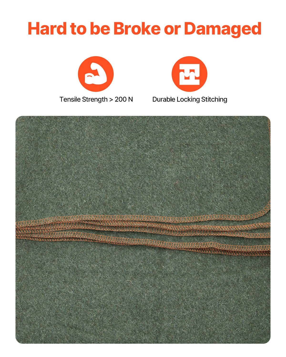 Wool Camping Blanket 1.62 m x 2.23 m for Camping Hiking Travel Texture V952-LYTWLYMHFPP3SJS97V0