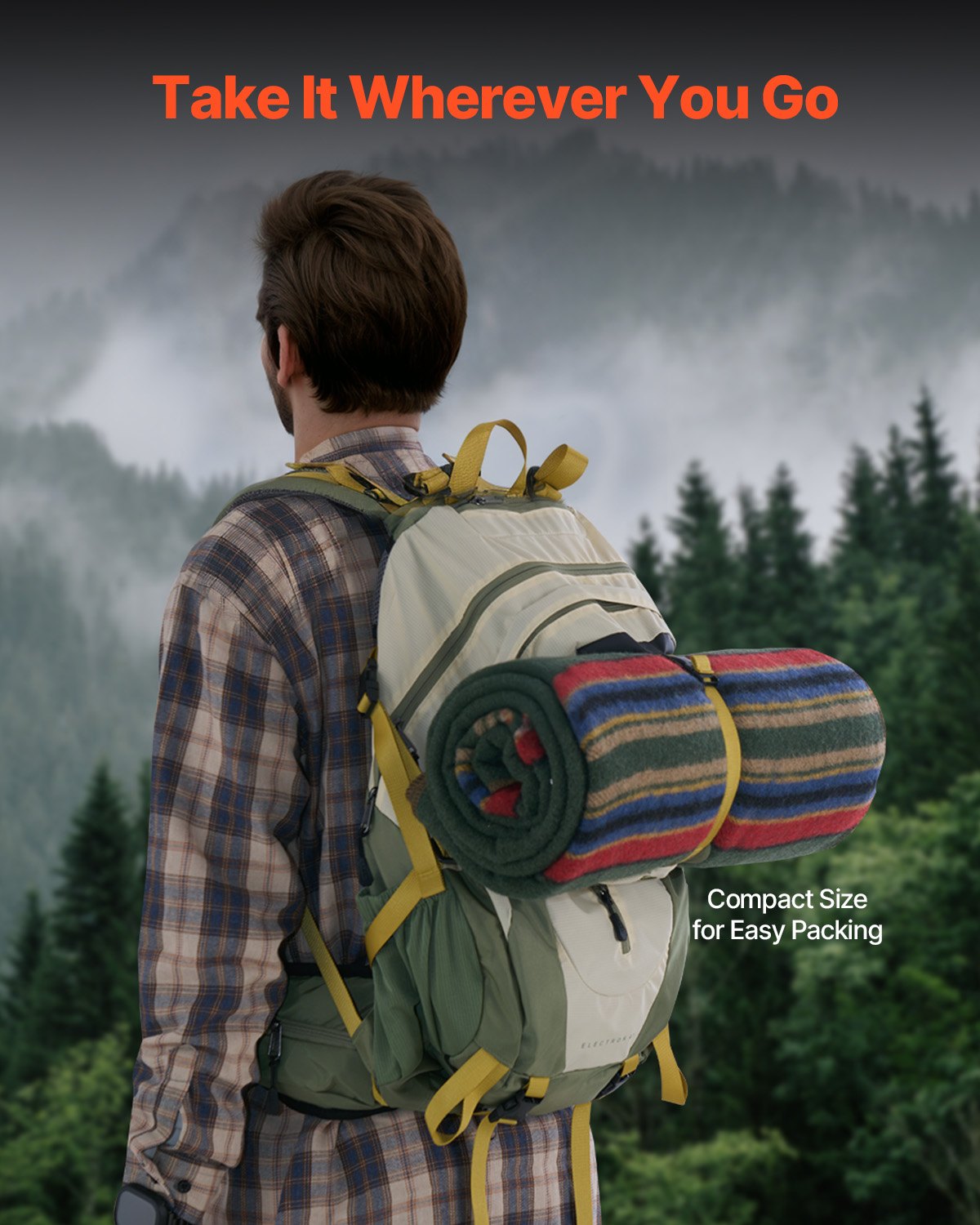 Wool Camping Blanket 1.62 m x 2.23 m for Camping Hiking Travel Texture V952-LYTWLYMHFPP3SJS97V0