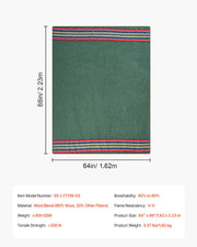 Wool Camping Blanket 1.62 m x 2.23 m for Camping Hiking Travel Texture V952-LYTWLYMHFPP3SJS97V0
