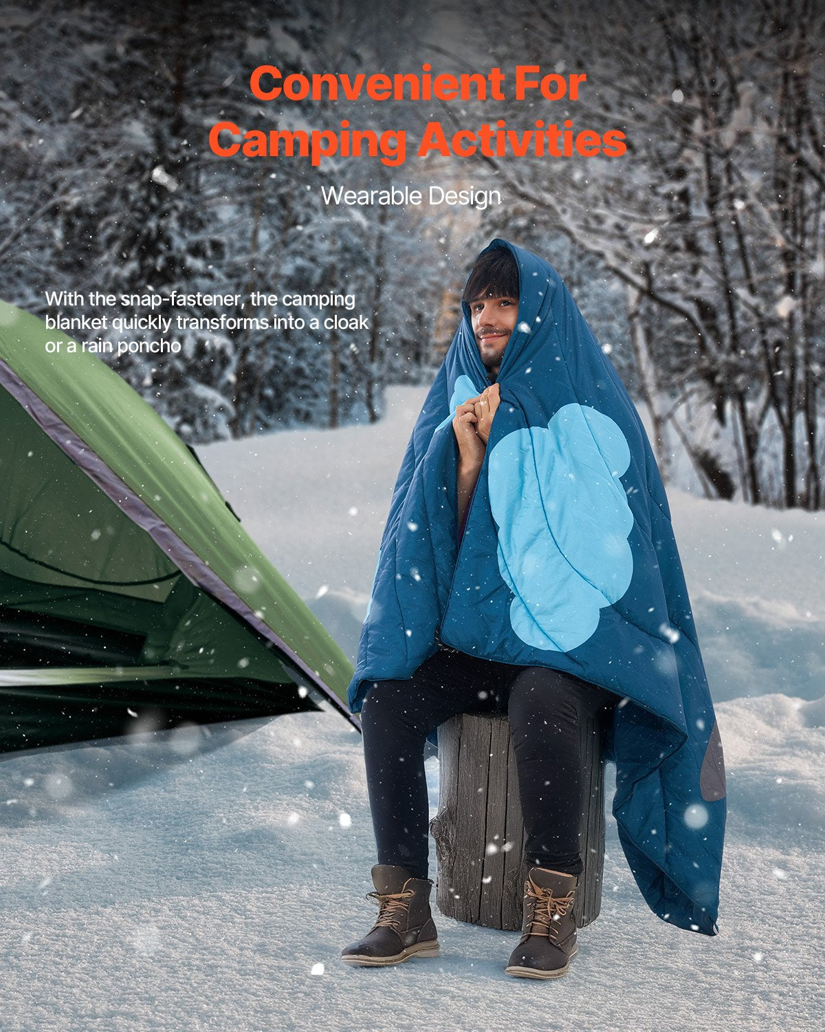 Camping Blanket 1.9 m x 1.32 m Wearable Warm Stadium Blanket Outdoor V952-LYTYHJZXWKCDA0OK8V0