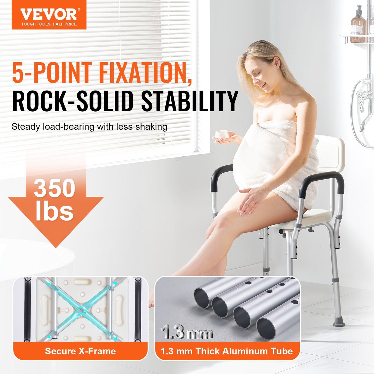 Shower Chair, Shower Seat with Back, Adjustable Height Shower Stool, Shower Chair for Inside Shower Bathtub, V952-LYYFXFLHJPESAQLY8V0