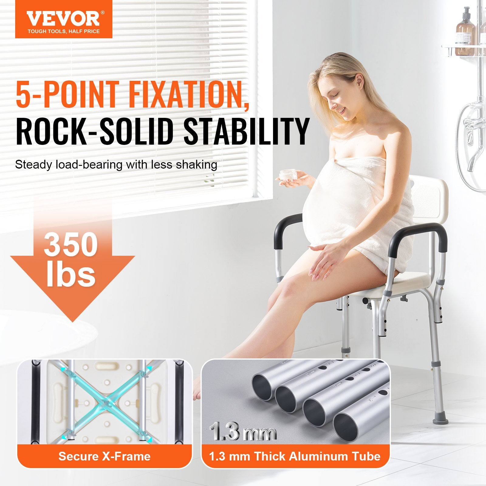 Shower Chair, Shower Seat with Back, Adjustable Height Shower Stool, Shower Chair for Inside Shower Bathtub, V952-LYYFXFLHJPESAQLY8V0